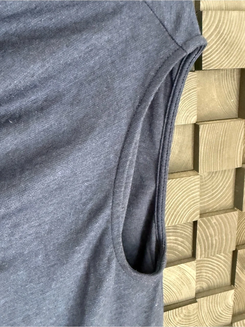 Helmut Lang Navy Blue Draped Knot Front Sleeveless Top - Picture 4 of 5